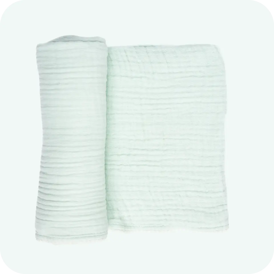 Mint muslin blanket