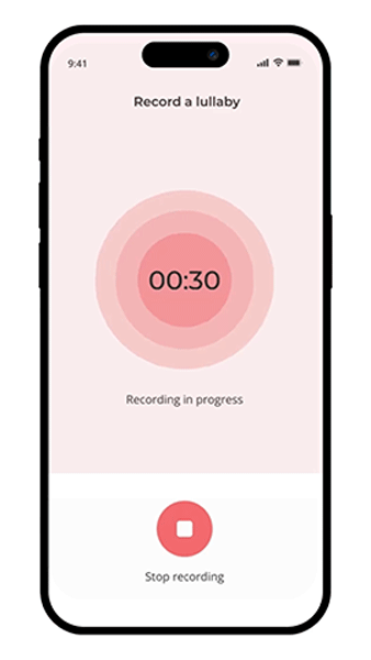 Parent recording a voice lullaby