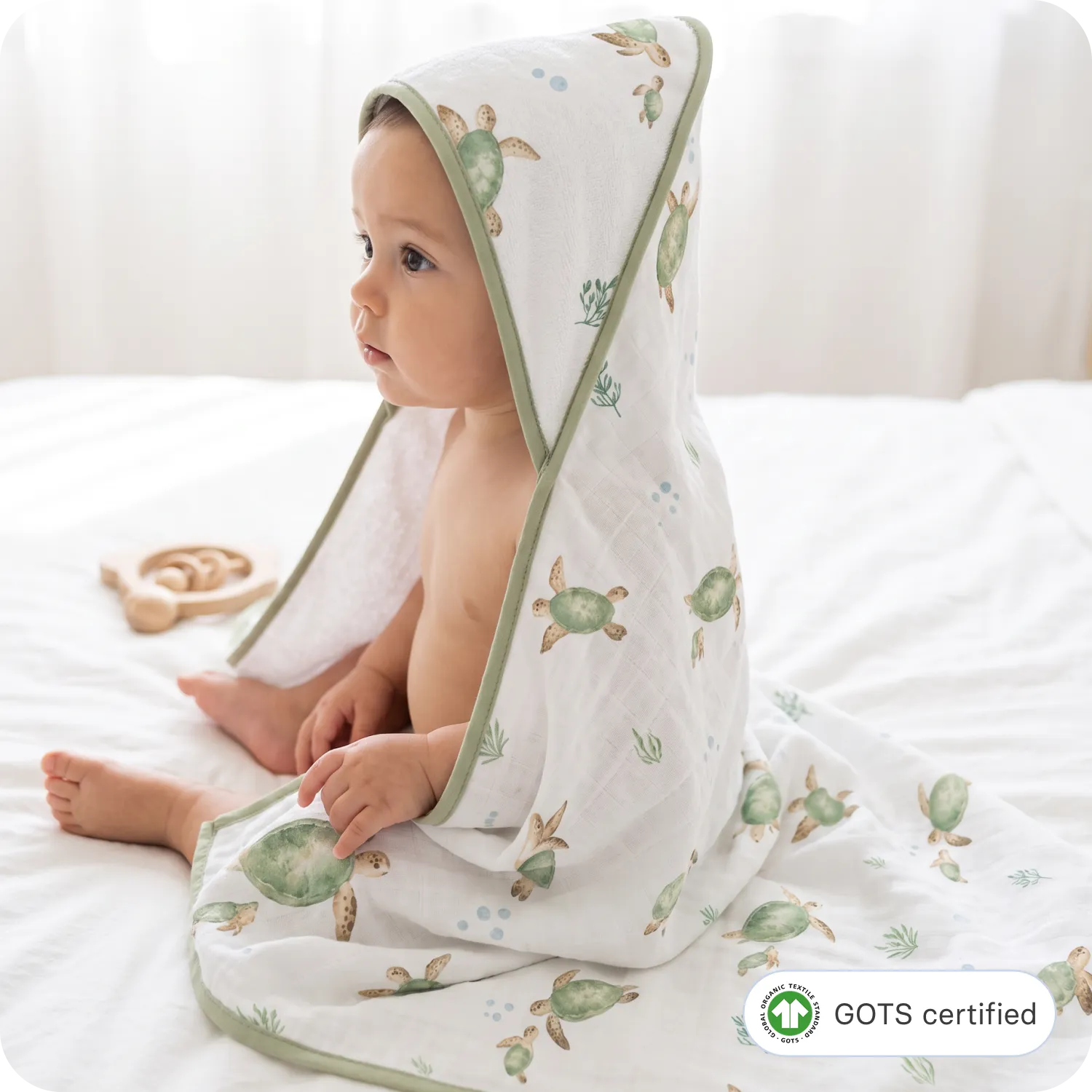 Tiny Flippers hooded baby towel
