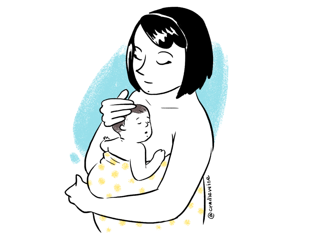 Mom Kangaroo care baby